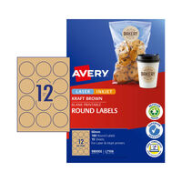 AVERY Label Rd Brn 60mm 12Up Pack of 15 thumbnail