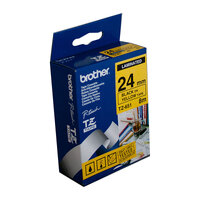 BROTHER TZe651 Labelling Tape 24mm Black on Yellow TZE Tape thumbnail