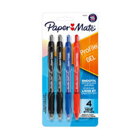 PAPER MATE Prfl Gel 0.7mm Ast Pack of 4 Box of 6 thumbnail