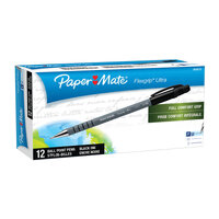 PAPER MATE Flex Grip Ball Pen 0.8mm Black Box of 12 thumbnail