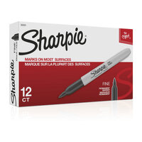 SHARPIE Permanent Marker Fine Point Black Box of 12 thumbnail