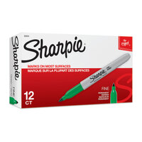 SHARPIE Permanent Marker Fine Point Green Box of 12 thumbnail