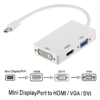 ASTROTEK 3 in1 Thunderbolt Mini DP Display Port to HDMI DVI VGA Adapter Cable for MacBook Air/Pro 32AWG OD5.0MM, Gold plated, White CB8W-GC-MDPDHV thumbnail