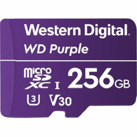 WESTERN DIGITAL Digital WD Purple 256GB MicroSDXC Card 24/7 -25°C to 85°C Weather & Humidity Resistant for Surveillance IP Cameras mDVRs NVR Dash Cams thumbnail