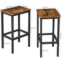 Bar Set Stools of 2 Bar Chairs, Rustic Brown thumbnail