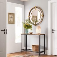 Console Table Metal Frame Rustic Brown thumbnail
