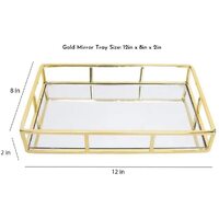 Tray Gold Mirror Decorative for Storage Jewelry and Makeup accessories thumbnail