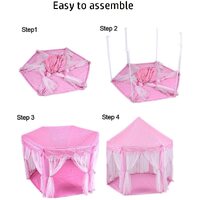 Princess Indoor Playhouse Toy Play Tent for Kids Toddlers with Mat Floor and Carry Bag (Pink) thumbnail