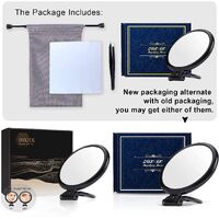20X Magnifying Hand Mirror Two Sided Use for Makeup Application, Tweezing, and Blackhead/Blemish Removal (12.5 cm Black) thumbnail
