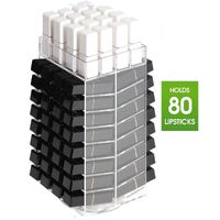360 Rotating Lipstick Clear Acrylic Display Rack Organizer Stand Lazy Susan Makeup Cosmetics Storage Case Box Carousel Stunning Shelf with 80 Compartm thumbnail