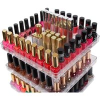 3 Tier 360 Rotating Display Rack Organizer Stand for Clear Nail Polish and Makeup Cosmetics with Acrylic Guard thumbnail