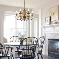 French Country Chandelier, 6 Lights, Rustic thumbnail