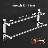 Stretchable 45-75 cm Towel Bar for Bathroom and Kitchen (Two Bars) thumbnail