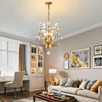 Crystal Chandelier Vintage, 3 Lights, Gold thumbnail