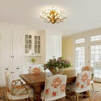 Crystal Chandelier Vintage, 4 Lights, Gold thumbnail