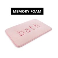 Extra Thick Memory Foam & Super Comfort Bath Rug Mat for Bathroom (60 x 40 cm, Pink) thumbnail