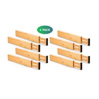 8 Pack Bamboo Adjustable Kitchen Drawer Dividers (Large, 44-55 cm) thumbnail