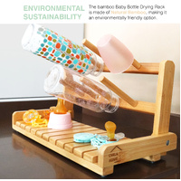 CARLA HOME Portable Bamboo Baby Bottle Drying Rack thumbnail