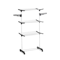 CARLA HOME Folding 3 Tier Clothes Laundry Drying Rack with Stainless Steel Tubes for Indoor & Outdoor Home thumbnail