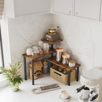 3-Tier Wooden Corner Shelf Kitchen Spice Rack Organiser Home Storage & Organisation thumbnail