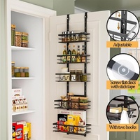 4 Tier Adjustable Baskets Over Door Pantry Organiser for Home Kitchen thumbnail