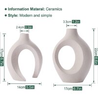 Ceramic Set of 2 Creative White Vases for Home Decor thumbnail