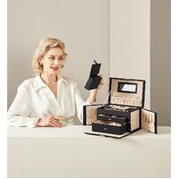 Jewelry Box 3 Layers Organizer Lockable Storage thumbnail