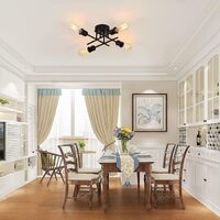 Industrial Semi Flush Mount Chandelier, Black thumbnail