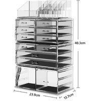 Makeup Cosmetic Organizer Storage with 12 Drawers Display Boxes (Clear) thumbnail