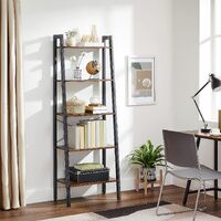 5-Tier Industrial Bookcase, Rustic Brown thumbnail