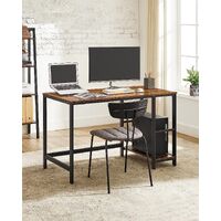 Computer Desk 2 Shelves Rustic, Brown Black thumbnail