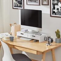 White Monitor Stand with Drawers thumbnail