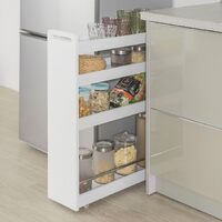 Slimline Rolling Storage Shelf, White thumbnail