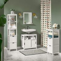 Freestanding Cabinet 2 Drawers Shelf Cupboard thumbnail