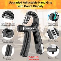 2 Pack Adjustable Hand Grip Strengthener for Hand Grip Strength and Wrist Rehabilitation (Resistance 5-60 kg) thumbnail