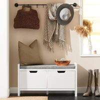 Shoe Bench Shoe Rack Cabinet Hallway, White thumbnail
