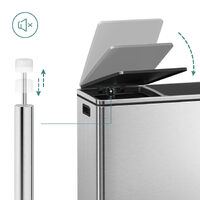 Dual Kitchen Bin, 2 x 30L, Silver thumbnail