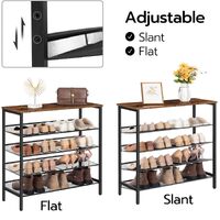 5-Tier Shoe Rack, Industrial Shoe Organizer Storage Bench thumbnail