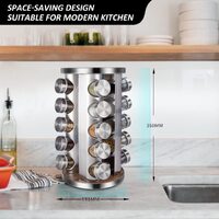 Rotating Spice Rack Organizer with 20 Pieces Jars for Kitchen thumbnail