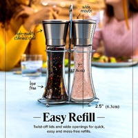 Modern Stainless Steel Salt and Pepper Grinder Set thumbnail