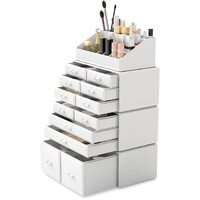 Makeup Cosmetic Organizer Storage with 12 Drawers Display Boxes (White) thumbnail