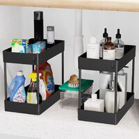 2 Tier Multi-Purpose Under Sink Organizer Shelf Storage Rack for Bathroom and Kitchen thumbnail