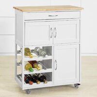 Kitchen Trolley with Wine Racks, Portable Workbench and Serving Cart for Bar or Dining thumbnail