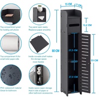 Toilet Paper Roll Holder for Bathroom (Black, 80 cm) thumbnail