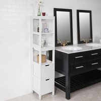 Freestanding Tall Cabinet with Standing Shelves and Drawers thumbnail