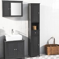 Freestanding Tall Bathroom Cabinet 170 x 32 x 30 cm (Black) thumbnail