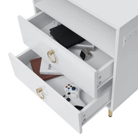 Amelia Modern LED Bedside table with USB and power socket white x 2 thumbnail