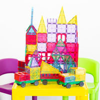 200 Pcs non-toxic STEM Educational, Durable Magnetic Tiles/Puzzle with Storage Bag thumbnail