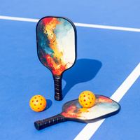 Pickleball Set with 6 Aerodynamic Balls and 2 Fiberglass Paddles thumbnail