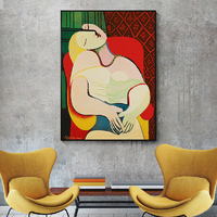 Wall Art 50cmx70cm The dream by Pablo Picasso Gold Frame Canvas thumbnail